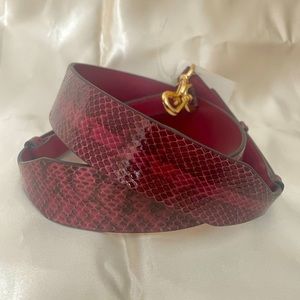 Michael Kors Guitar Strap Snake Embossed Leather Mulberry